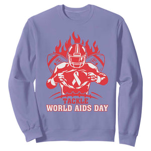 AIDS Awareness Sweatshirt Ribbon HIV Tackle Football Gift TS12 Violet Print Your Wear