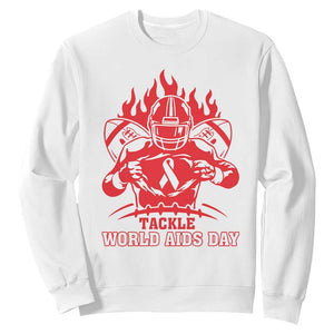 AIDS Awareness Sweatshirt Ribbon HIV Tackle Football Gift TS12 White Print Your Wear