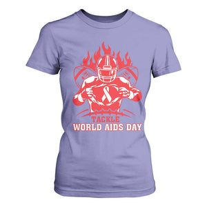 AIDS Awareness T Shirt For Women Ribbon HIV Tackle Football Gift TS12 Violet Print Your Wear
