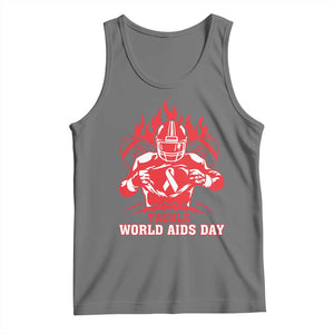 AIDS Awareness Tank Top Ribbon HIV Tackle Football Gift TS12 Black Heather Print Your Wear