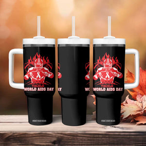 AIDS Awareness Tumbler With Handle Ribbon HIV Tackle Football Gift TS12 Print Your Wear