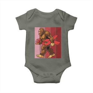 Funny Bigfoot Football HIV Awareness Baby Onesie Red Ribbon Retro Vintage Style Gift TS12 Military Green Print Your Wear