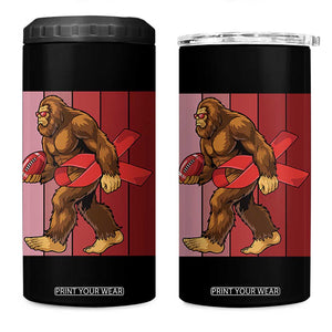 Funny Bigfoot Football HIV Awareness 4 in 1 Can Cooler Tumbler Red Ribbon Retro Vintage Style Gift TS12 One Size: 16 oz Black Print Your Wear