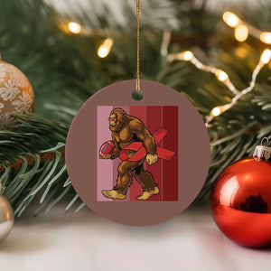 Funny Bigfoot Football HIV Awareness Ceramic Ornament Red Ribbon Retro Vintage Style Gift TS12 1pc Mocha Print Your Wear