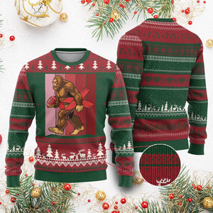 Funny Bigfoot Football HIV Awareness Ugly Christmas Sweater Red Ribbon Retro Vintage Style Gift TS12 Red Green Print Your Wear