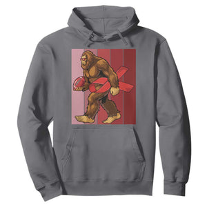 Funny Bigfoot Football HIV Awareness Hoodie Red Ribbon Retro Vintage Style Gift TS12 Charcoal Print Your Wear