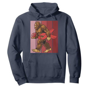 Funny Bigfoot Football HIV Awareness Hoodie Red Ribbon Retro Vintage Style Gift TS12 Navy Print Your Wear