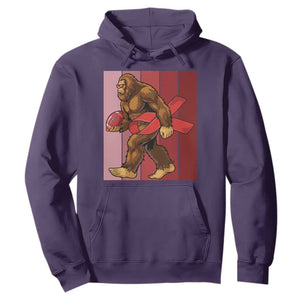 Funny Bigfoot Football HIV Awareness Hoodie Red Ribbon Retro Vintage Style Gift TS12 Purple Print Your Wear