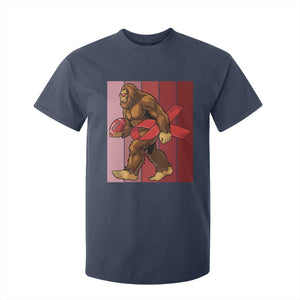 Funny Bigfoot Football HIV Awareness T Shirt For Kid Red Ribbon Retro Vintage Style Gift TS12 Navy Print Your Wear