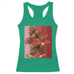 Funny Bigfoot Football HIV Awareness Racerback Tank Top Red Ribbon Retro Vintage Style Gift - Print Your Wear