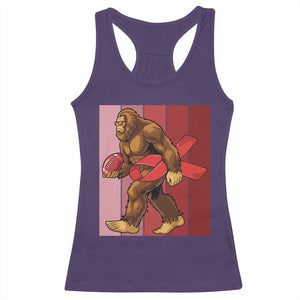 Funny Bigfoot Football HIV Awareness Racerback Tank Top Red Ribbon Retro Vintage Style Gift - Print Your Wear