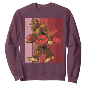 Funny Bigfoot Football HIV Awareness Sweatshirt Red Ribbon Retro Vintage Style Gift TS12 Maroon Print Your Wear