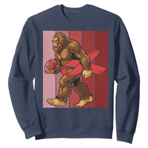 Funny Bigfoot Football HIV Awareness Sweatshirt Red Ribbon Retro Vintage Style Gift TS12 Navy Print Your Wear
