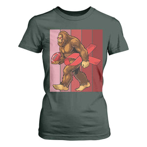 Funny Bigfoot Football HIV Awareness T Shirt For Women Red Ribbon Retro Vintage Style Gift TS12 Dark Forest Green Print Your Wear