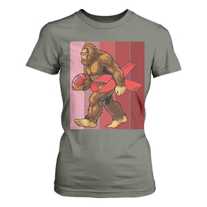 Funny Bigfoot Football HIV Awareness T Shirt For Women Red Ribbon Retro Vintage Style Gift TS12 Military Green Print Your Wear