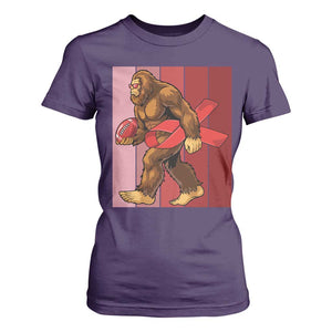 Funny Bigfoot Football HIV Awareness T Shirt For Women Red Ribbon Retro Vintage Style Gift TS12 Purple Print Your Wear