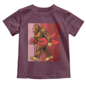 Funny Bigfoot Football HIV Awareness Toddler T Shirt Red Ribbon Retro Vintage Style Gift TS12 Maroon Print Your Wear