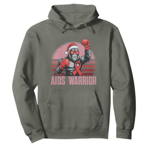 Christmas Santa Bigfoot HIV Awareness Hoodie Retro Vintage Style Gift TS12 Military Green Print Your Wear