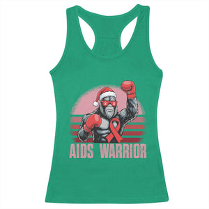 Christmas Santa Bigfoot HIV Awareness Racerback Tank Top Retro Vintage Style Gift - Print Your Wear