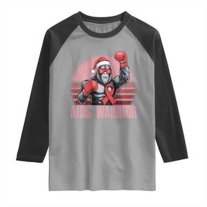 Christmas Santa Bigfoot HIV Awareness Raglan Shirt Retro Vintage Style Gift TS12 Sport Gray Black Print Your Wear