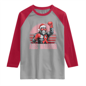 Christmas Santa Bigfoot HIV Awareness Raglan Shirt Retro Vintage Style Gift TS12 Sport Gray Red Print Your Wear