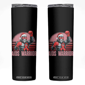 Christmas Santa Bigfoot HIV Awareness Skinny Tumbler Retro Vintage Style Gift TS12 Black Print Your Wear