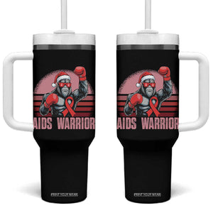 Christmas Santa Bigfoot HIV Awareness Tumbler With Handle Retro Vintage Style Gift TS12 One Size: 40 oz Black Print Your Wear
