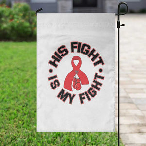 HIV Warrior His Fight Is My Fight Garden Flag Red Ribbon Boxing Gift TS12 Print Your Wear