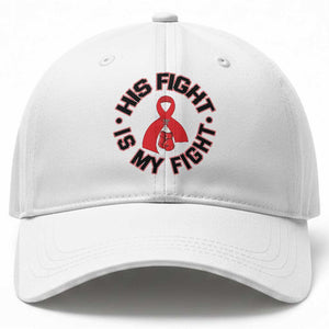 HIV Warrior His Fight Is My Fight Baseball Cap Red Ribbon Boxing Gift TS12 Print Your Wear