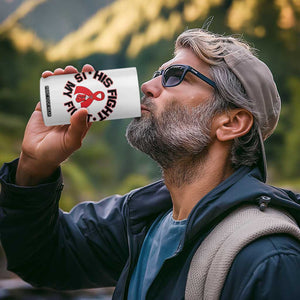 HIV Warrior His Fight Is My Fight 4 in 1 Can Cooler Tumbler Red Ribbon Boxing Gift TS12 Print Your Wear