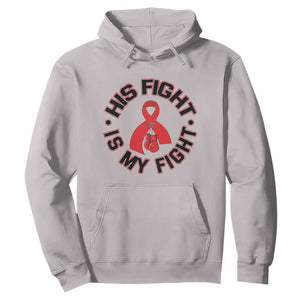 HIV Warrior His Fight Is My Fight Hoodie Red Ribbon Boxing Gift TS12 Ice Gray Print Your Wear