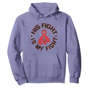 HIV Warrior His Fight Is My Fight Hoodie Red Ribbon Boxing Gift TS12 Violet Print Your Wear