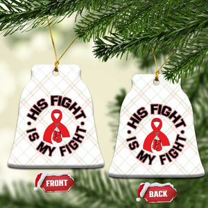 HIV Warrior His Fight Is My Fight Ceramic Ornament Red Ribbon Boxing Gift TS12 Print Your Wear
