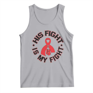 HIV Warrior His Fight Is My Fight Tank Top Red Ribbon Boxing Gift TS12 Athletic Heather Print Your Wear