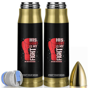 His Fight Is My Fight Bullet Tumbler Red Ribbon HIV Awareness Boxing Gift TS12 Black Print Your Wear