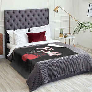 Fight Pray For A Cure Throw Blanket Red Ribbon HIV Awareness Boxing Gift TS12 Print Your Wear