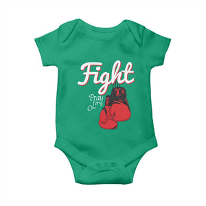 Fight Pray For A Cure Baby Onesie Red Ribbon HIV Awareness Boxing Gift TS12 Irish Green Print Your Wear