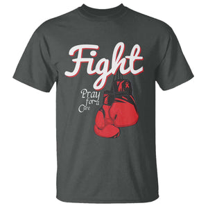 Fight Pray For A Cure T Shirt Red Ribbon HIV Awareness Boxing Gift TS12 Dark Heather Print Your Wear
