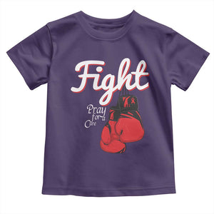Fight Pray For A Cure Toddler T Shirt Red Ribbon HIV Awareness Boxing Gift TS12 Purple Print Your Wear