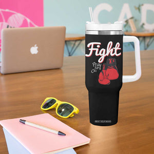 Fight Pray For A Cure Tumbler With Handle Red Ribbon HIV Awareness Boxing Gift TS12 Print Your Wear