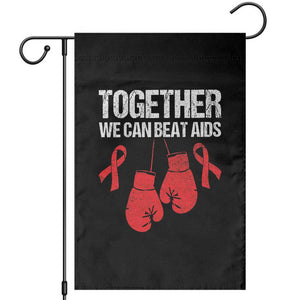 Together We Can Beat AIDS Garden Flag Boxing HIV Awareness Gift TS12 Black Print Your Wear