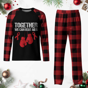 Together We Can Beat AIDS Plaid Pajama Set Boxing HIV Awareness Gift TS12 Buffalo Plaid Print Your Wear