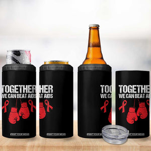 Together We Can Beat AIDS 4 in 1 Can Cooler Tumbler Boxing HIV Awareness Gift TS12 Print Your Wear