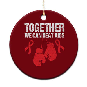 Together We Can Beat AIDS Ceramic Ornament Boxing HIV Awareness Gift TS12 1pc Red Print Your Wear
