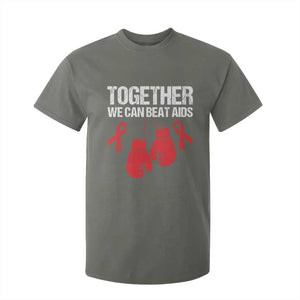 Together We Can Beat AIDS T Shirt For Kid Boxing HIV Awareness Gift TS12 Military Green Print Your Wear