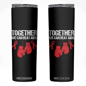 Together We Can Beat AIDS Skinny Tumbler Boxing HIV Awareness Gift TS12 Black Print Your Wear