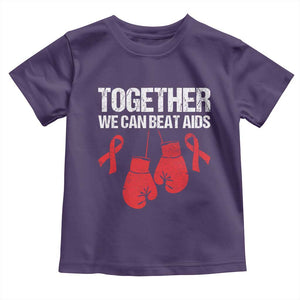 Together We Can Beat AIDS Toddler T Shirt Boxing HIV Awareness Gift TS12 Purple Print Your Wear