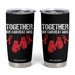 Together We Can Beat AIDS Tumbler Cup Boxing HIV Awareness Gift TS12 Black Print Your Wear