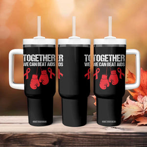 Together We Can Beat AIDS Tumbler With Handle Boxing HIV Awareness Gift TS12 Print Your Wear