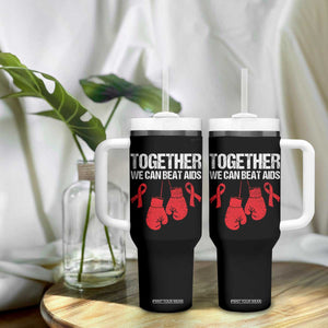 Together We Can Beat AIDS Tumbler With Handle Boxing HIV Awareness Gift TS12 Print Your Wear